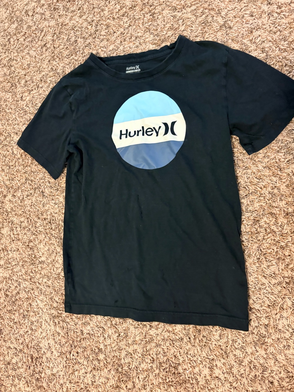 Hurley Black Tee with Blue Circle Logo